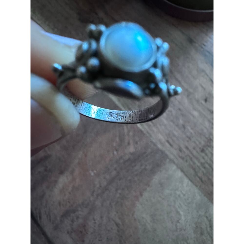 Vintage 925 Sterling Silver Cultured Pearl Ring Size 6.5 - Picture 2 of 4